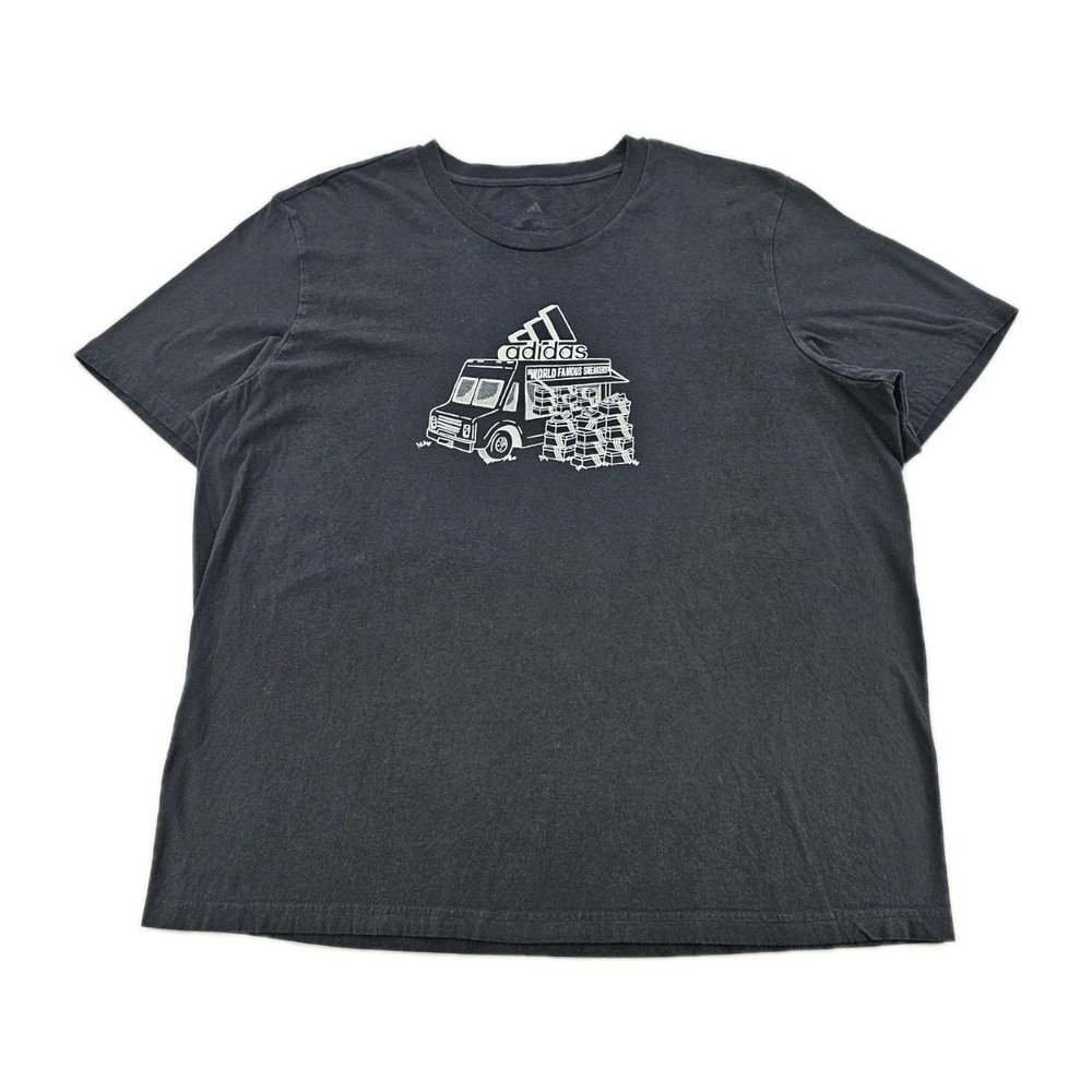 Adidas Men's Shoe Truck T Shirt XLarge Black White Graphic Print Tee Fun Hip